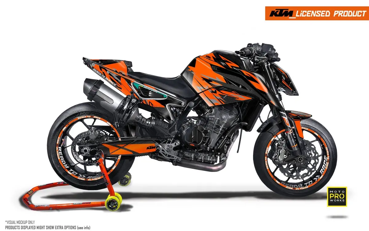 Ktm 790/890 Duke Graphics - "Fractal" (Black/Orange) 1