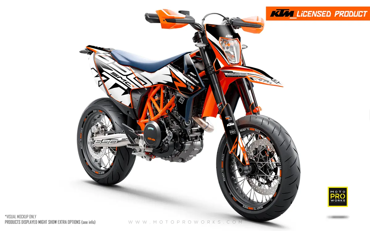 Ktm 690 Enduro Graphics - "Quickshift" (Black/White) 2
