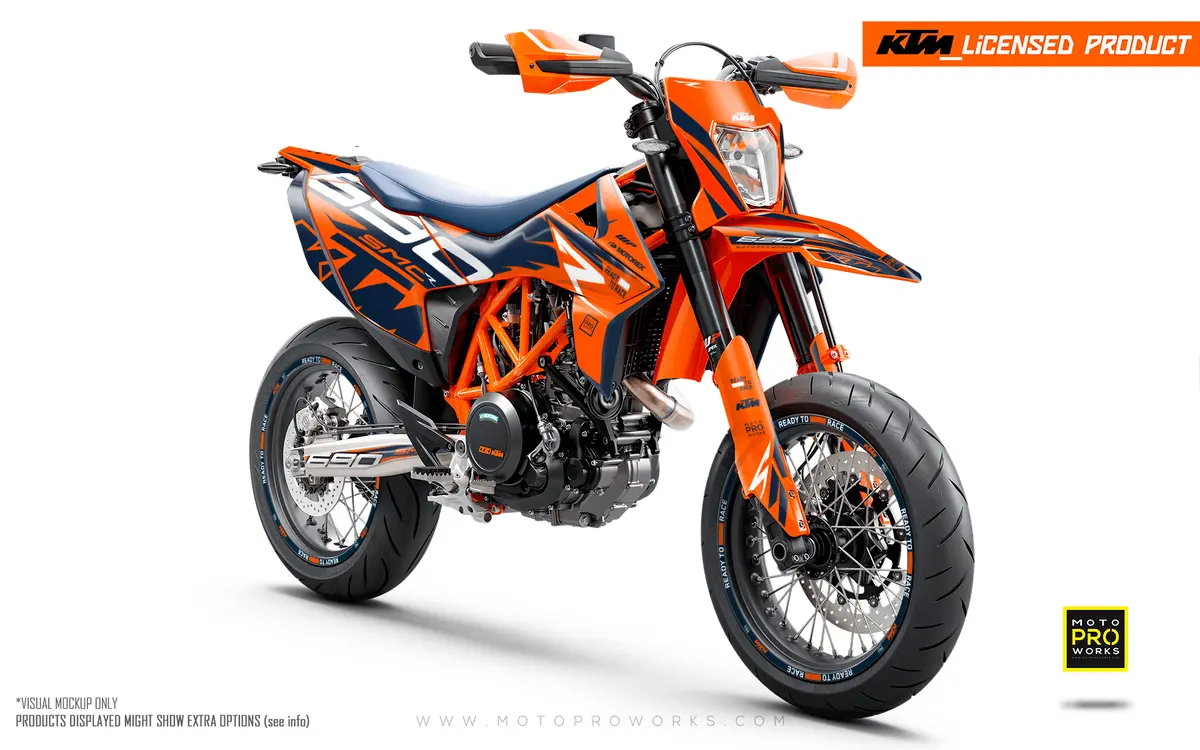Ktm 690 Enduro Graphics - "Quickshift" (Orange/Blue/White) 2