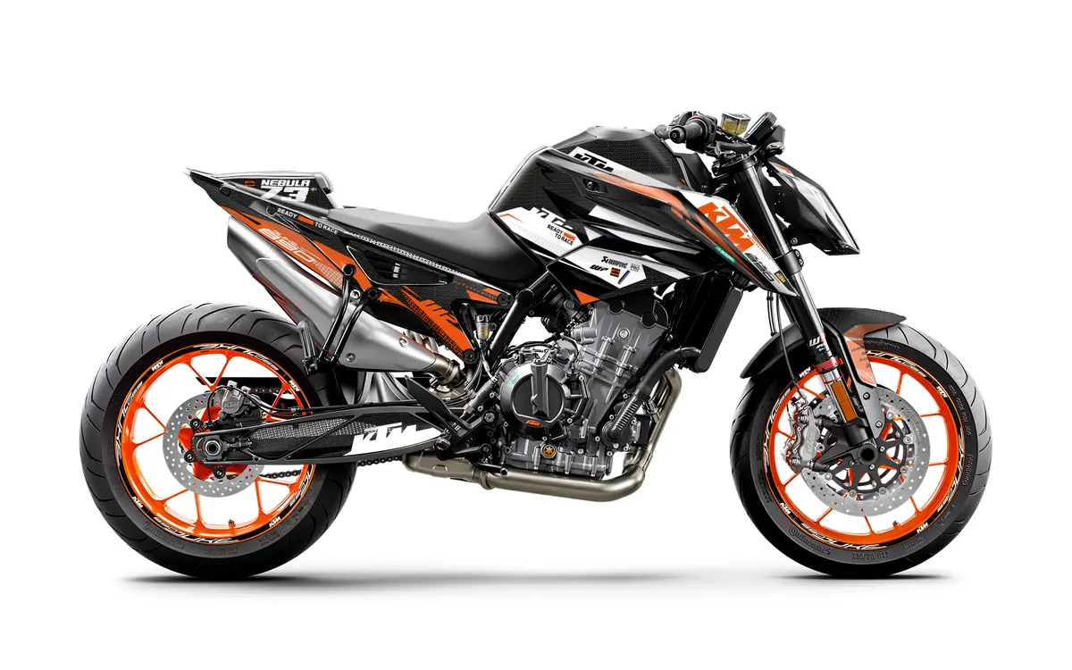 Ktm 790/890 Duke Graphics - "Nebula" (Orange/White) 1