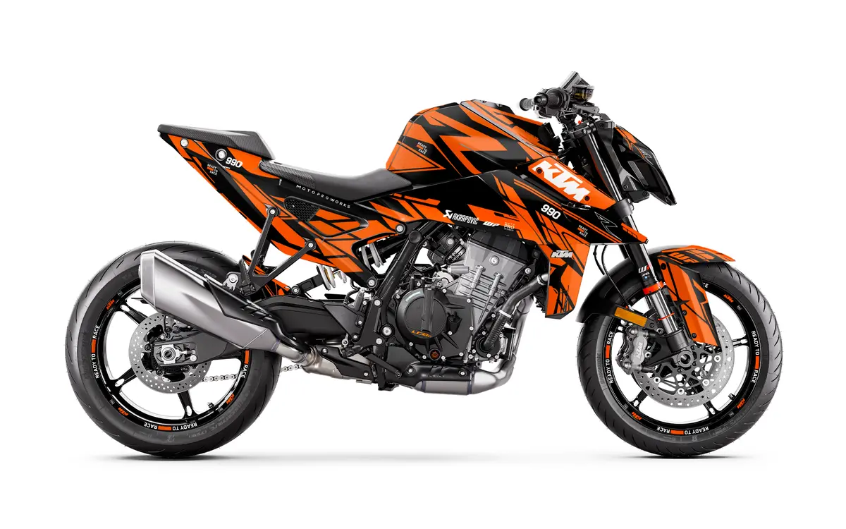 Ktm 990 Duke Graphics - "Pulse" (Black/Orange) 1