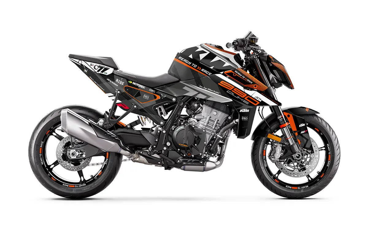 Ktm 990 Duke Graphics - "Rasorblade" (Black/Orange) 1