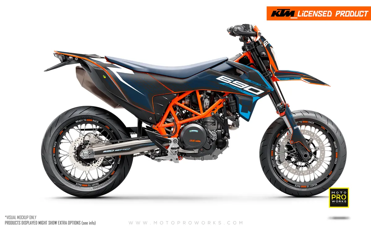 Ktm 690 Enduro Graphics - "Fuel" (Blue/Dark Grey) 1