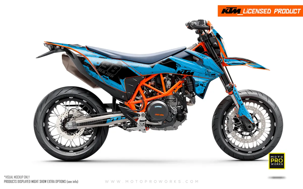 Ktm 690 Enduro Graphics - "Armatech" (Light Blue) 1