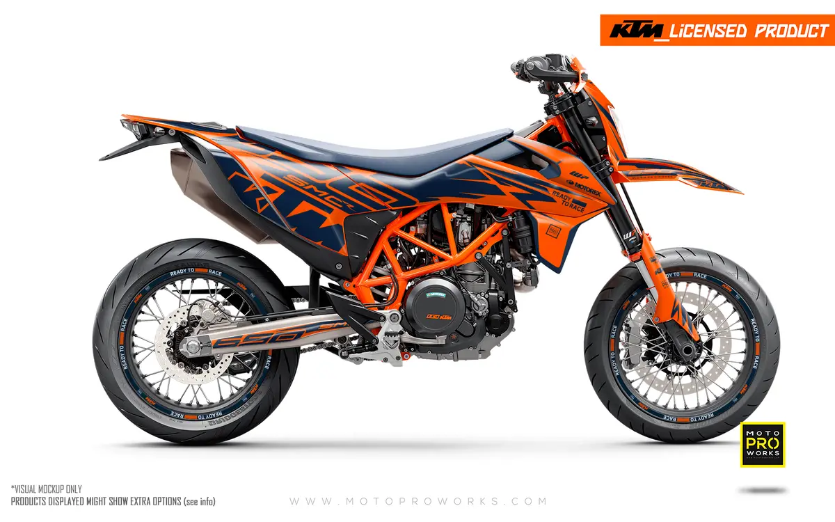Ktm 690 Enduro Graphics - "Quickshift" (Orange/Blue) 1