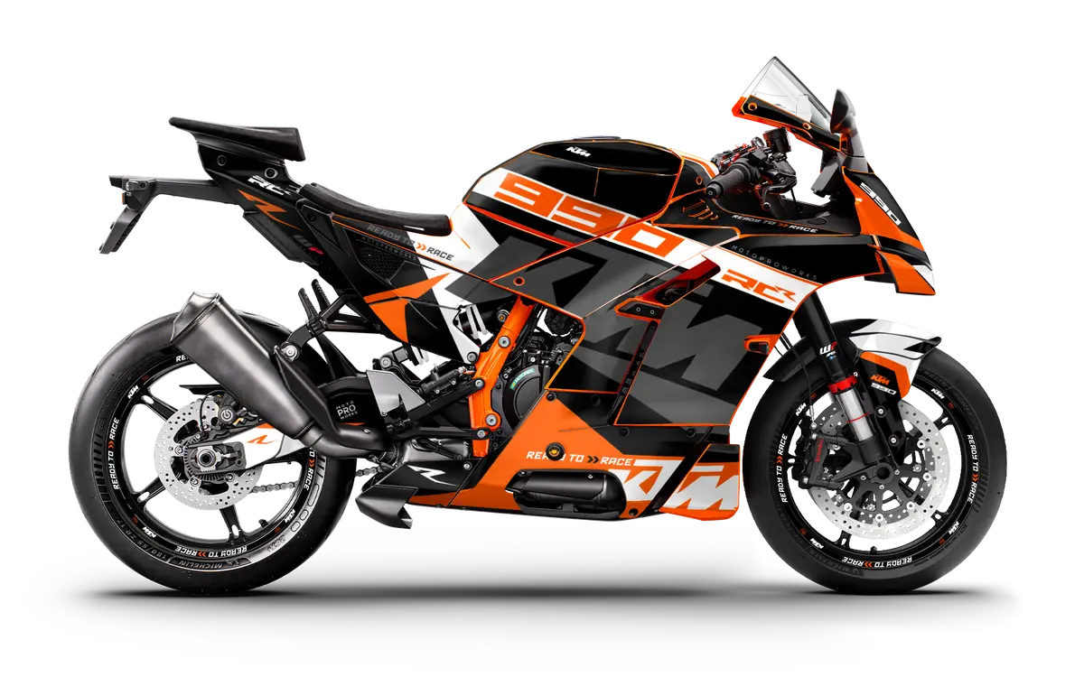 Ktm 990 Rc R Graphics - "Torque" (White/Black/Orange) 1