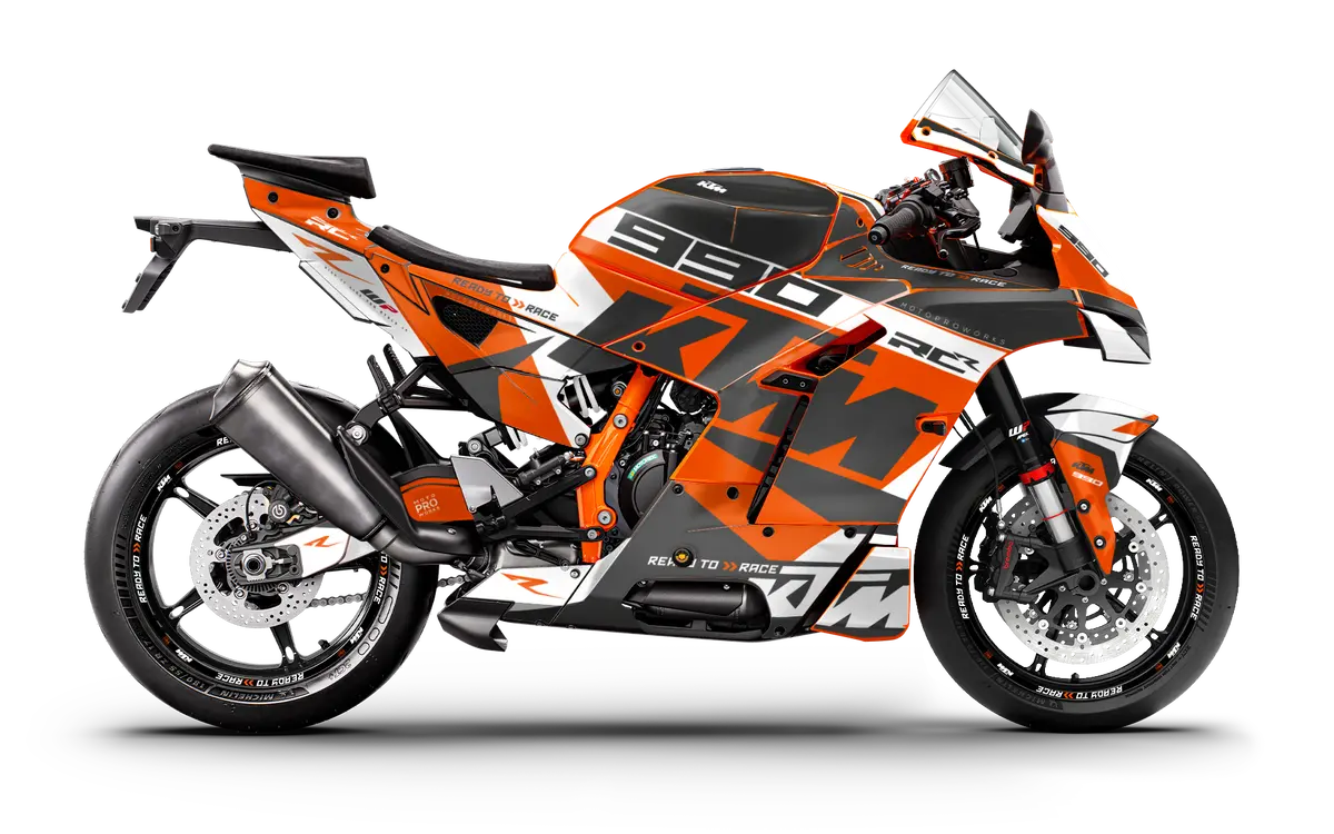 Ktm 990 Rc R Graphics - "Torque" (White/Orange) 1