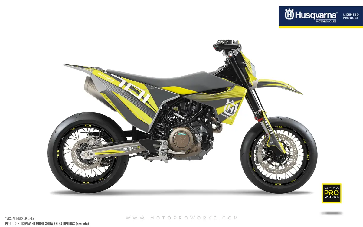 Husqvarna 701 Enduro Graphics - "Featherlight" (Grey/Yellow) 1