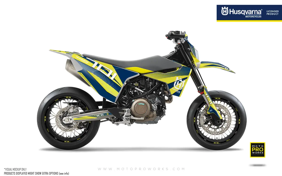 Husqvarna 701 Enduro Graphics - "Featherlight" (Yellow/Blue) 1