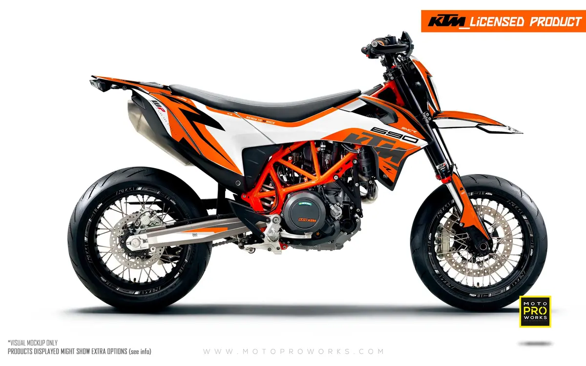 Ktm 690 Smc-R Graphics - "Torque" (White/Orange) 1
