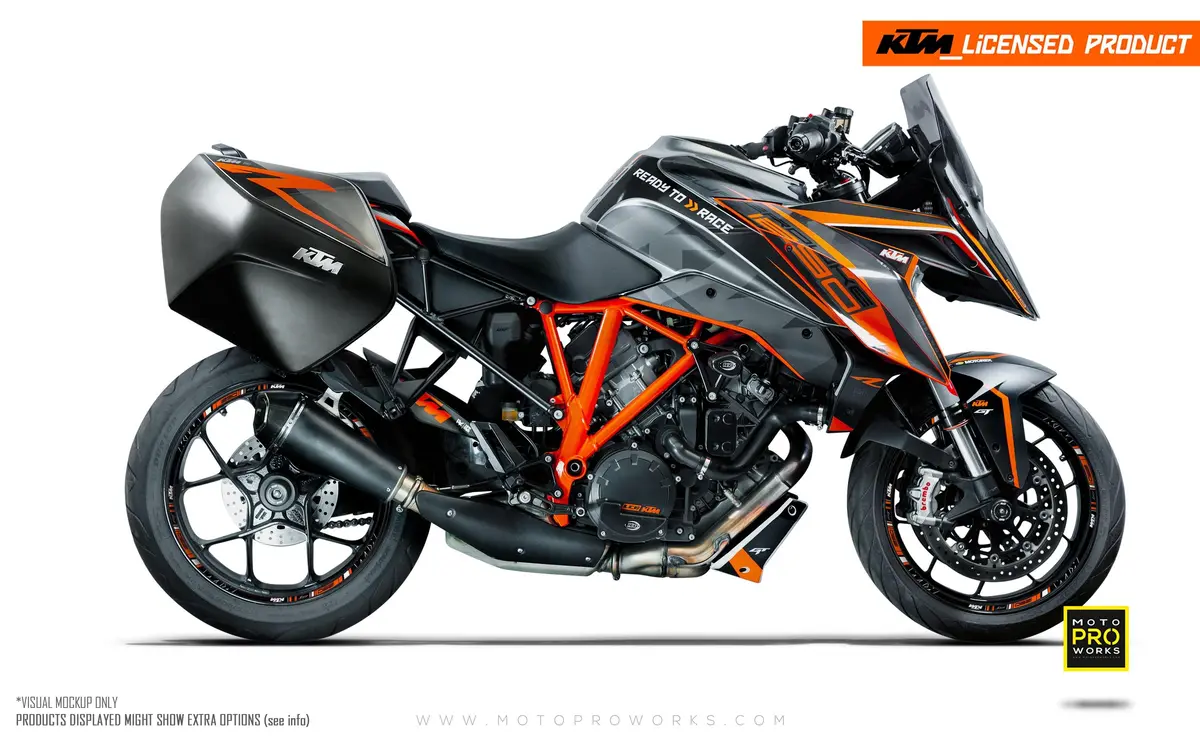 Ktm 1290 Super Duke Gt Graphics - "Torque" (Black/Orange) 1