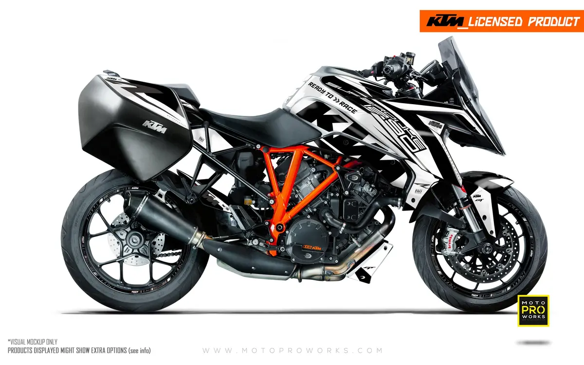 Ktm 1290 Super Duke Gt Graphics - "Torque" (White/Black) 1