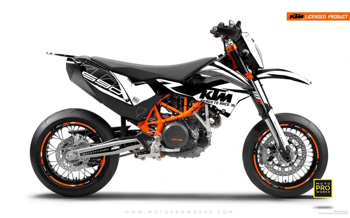 Ktm 690 Smc-R Graphics - "Abstrakt" (Black/White) 1