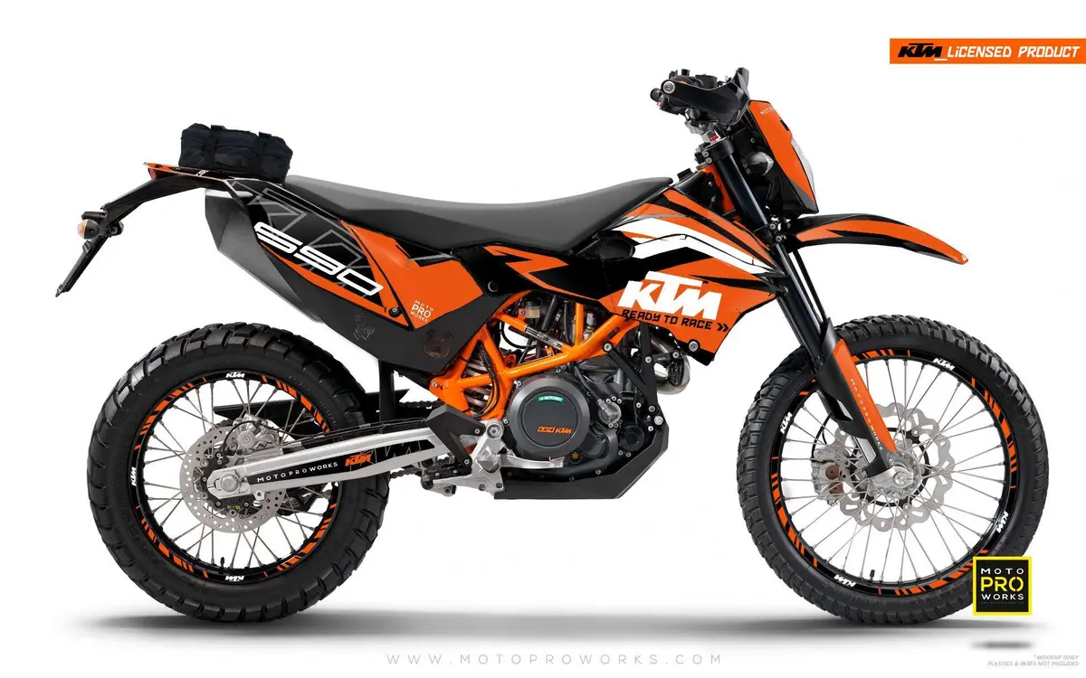 Ktm 690 Enduro Graphics - "Abstrakt" (Orange/Black) 1