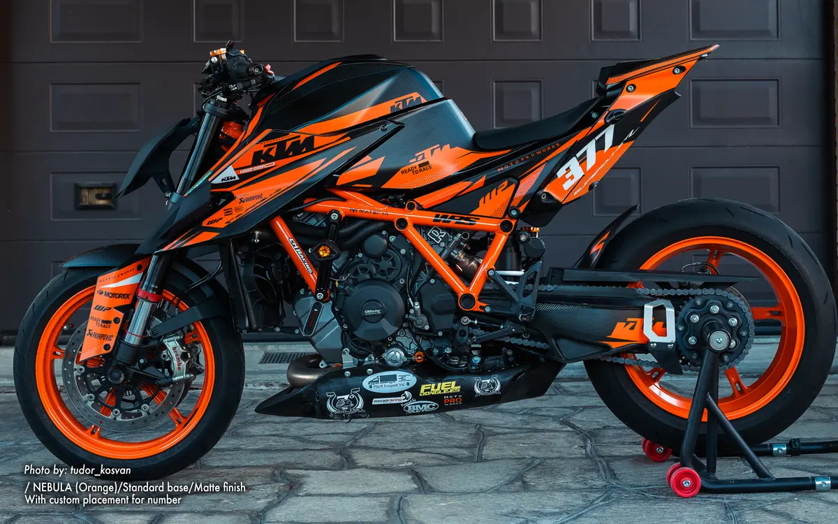 Ktm 1290 Super Duke R Graphics - "Nebula" (Orange) 2