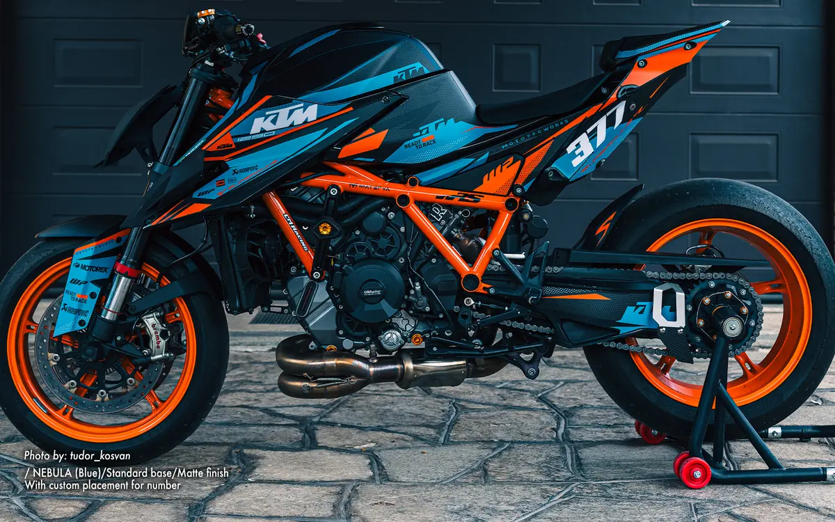 Ktm 1290 Super Duke R Graphics - "Nebula" (Blue) 2