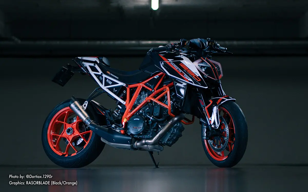 Ktm 1290 Super Duke R Graphics - "Rasorblade" (Black/Orange) 2