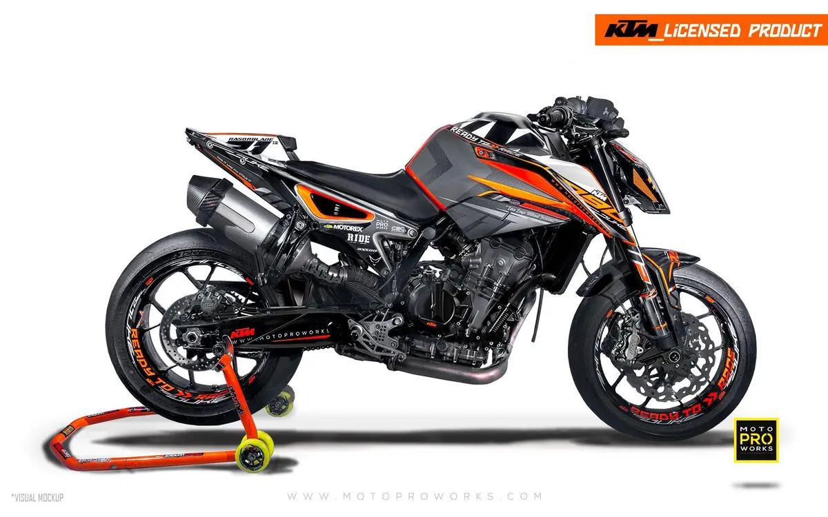 Ktm 790 Duke Graphics - "Rasorblade" (Black/Orange) 1