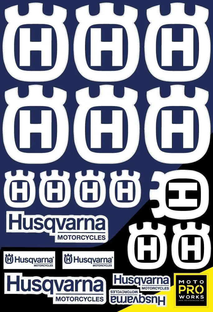 Husqvarna Sticker Sheets - "Large Logo" (White) 1