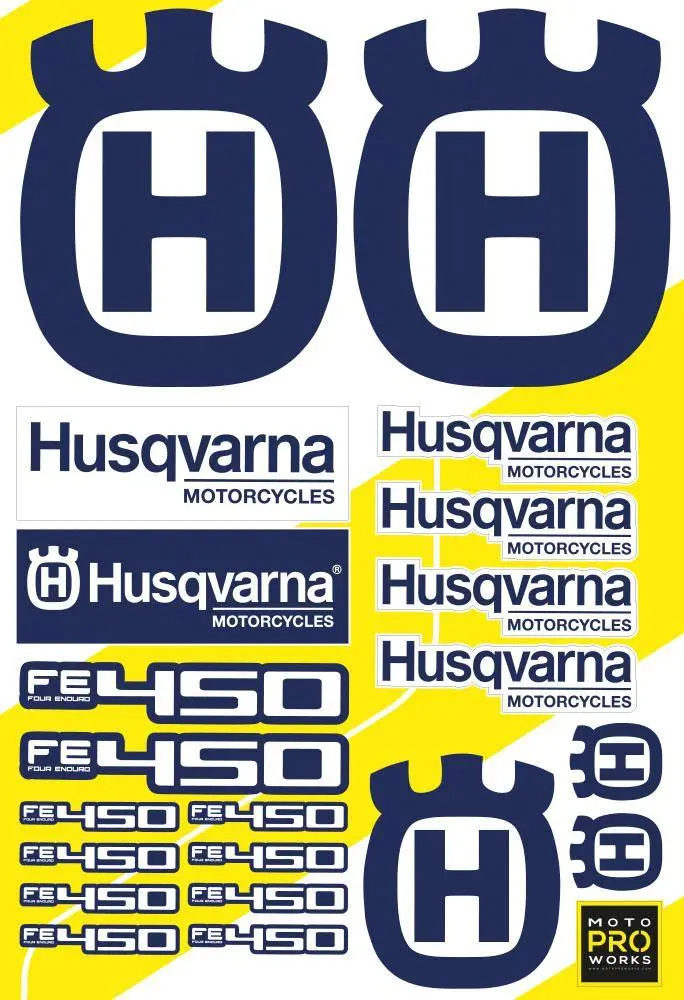 Husqvarna Sticker Sheets - "Cc/Logo" (Blue) 1