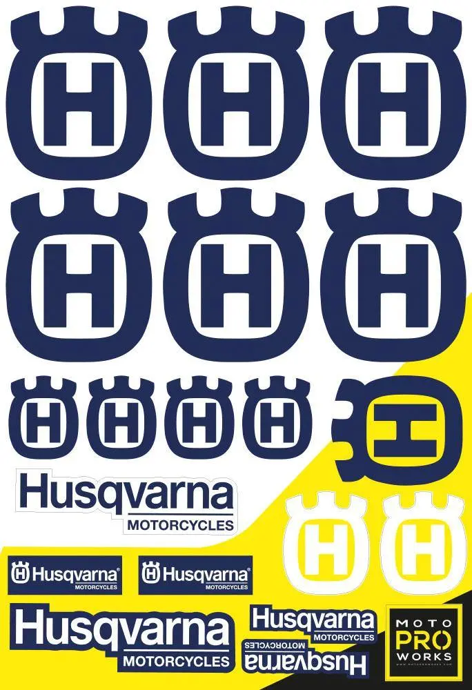 Husqvarna Sticker Sheets - "Large Logo" (Blue) 1