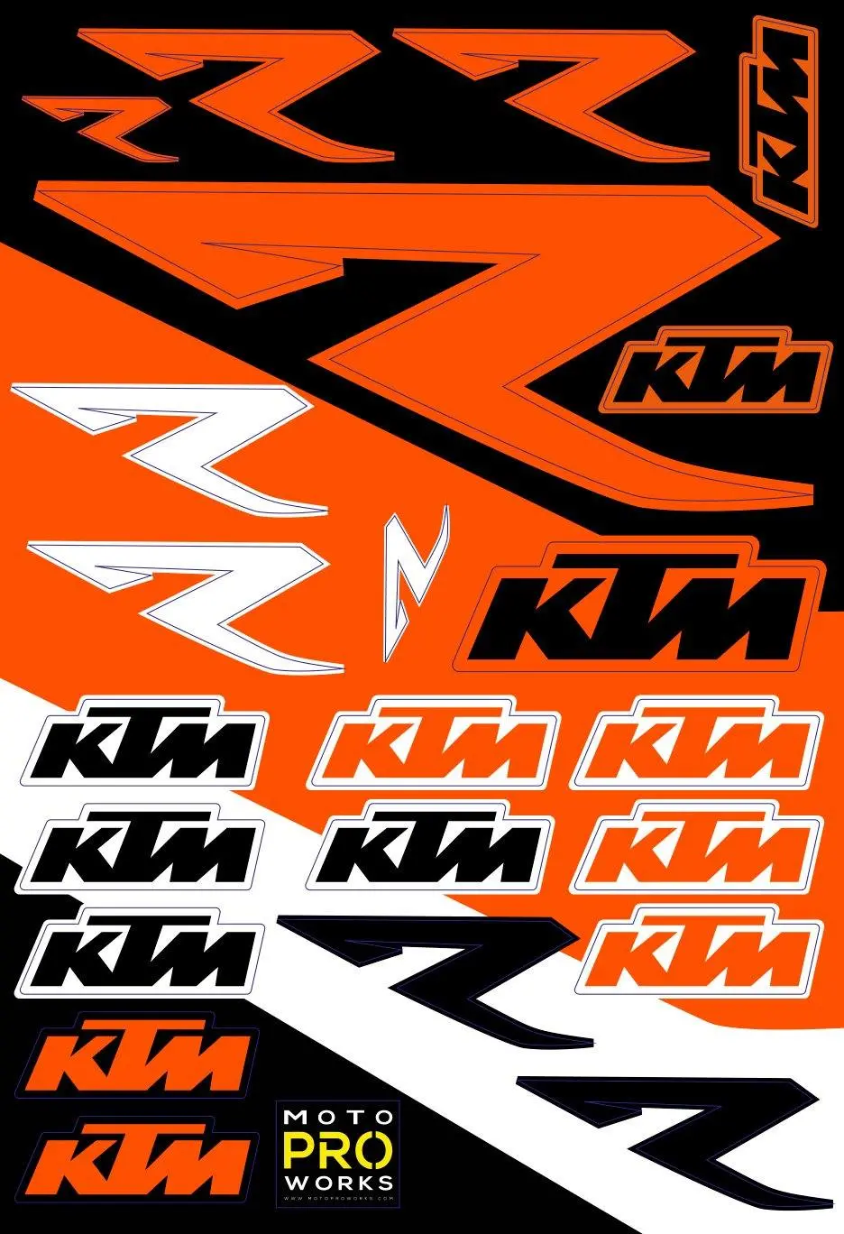 Ktm Sticker Sheets - "R" 1