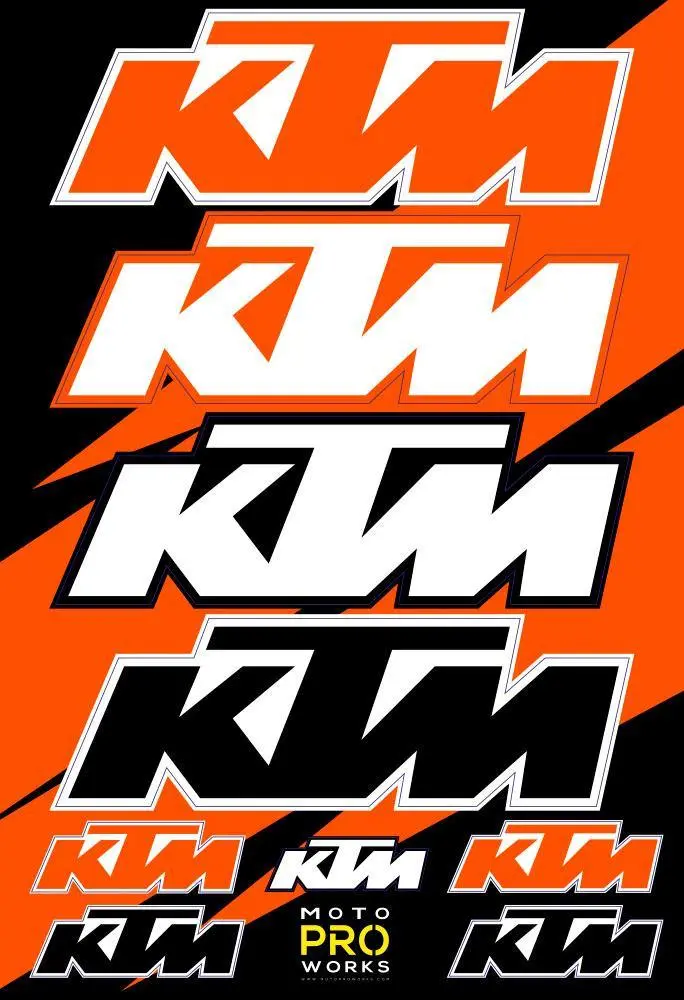 Ktm Sticker Sheets - "Large Logo" 1