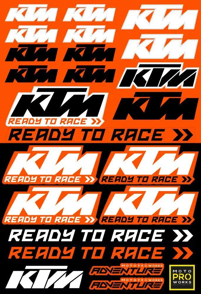 Ktm Sticker Sheets - "Race" 1