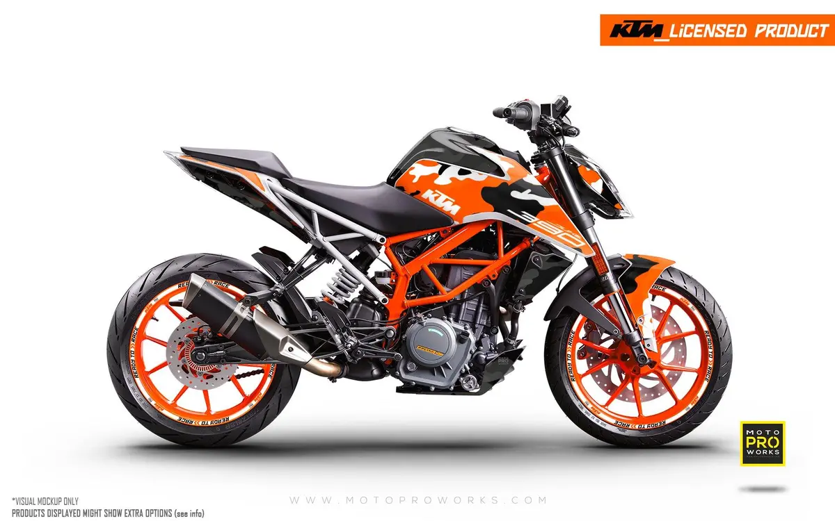 Ktm 125 Duke Graphics - "Camo" (Orange) 1