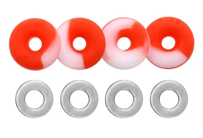 O-Ring Bushings Pro Duro Series - Multiple Durometers - Red & White Swirl 1