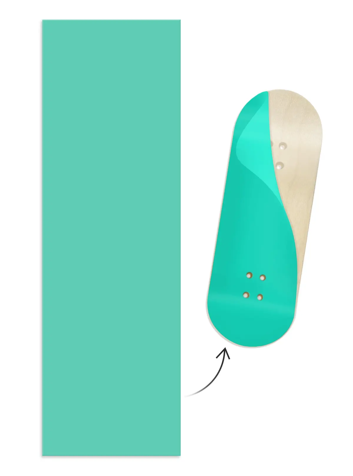 "Wintergreen Colorway" Colorblock Fingerboard Deck Wrap - 35Mm X 110Mm 1