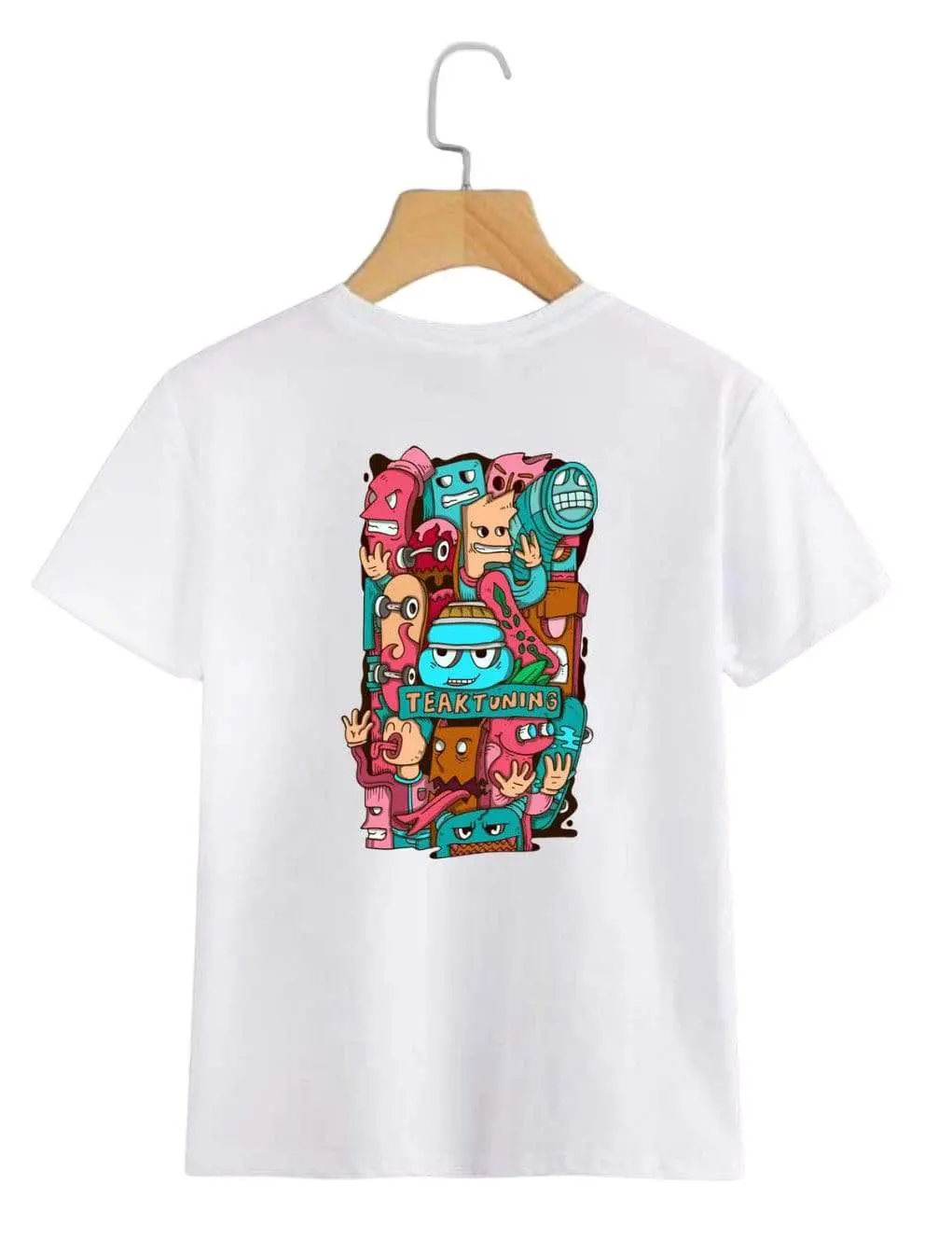 Teak Tuning T-Shirt, White Tiki Edition 1