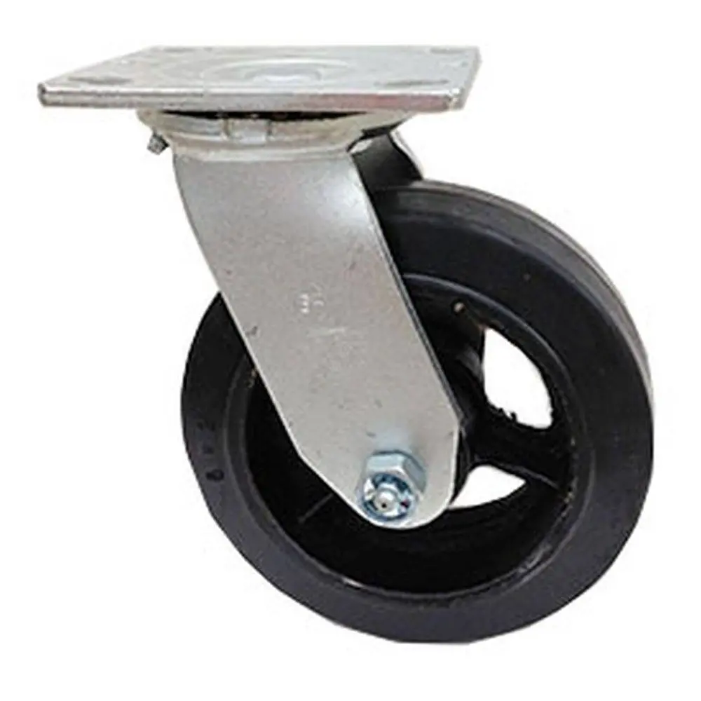 6" X 2" Mold On Rubber Cast Wheel Swivel Caster - 550 Lbs. Capacity 1