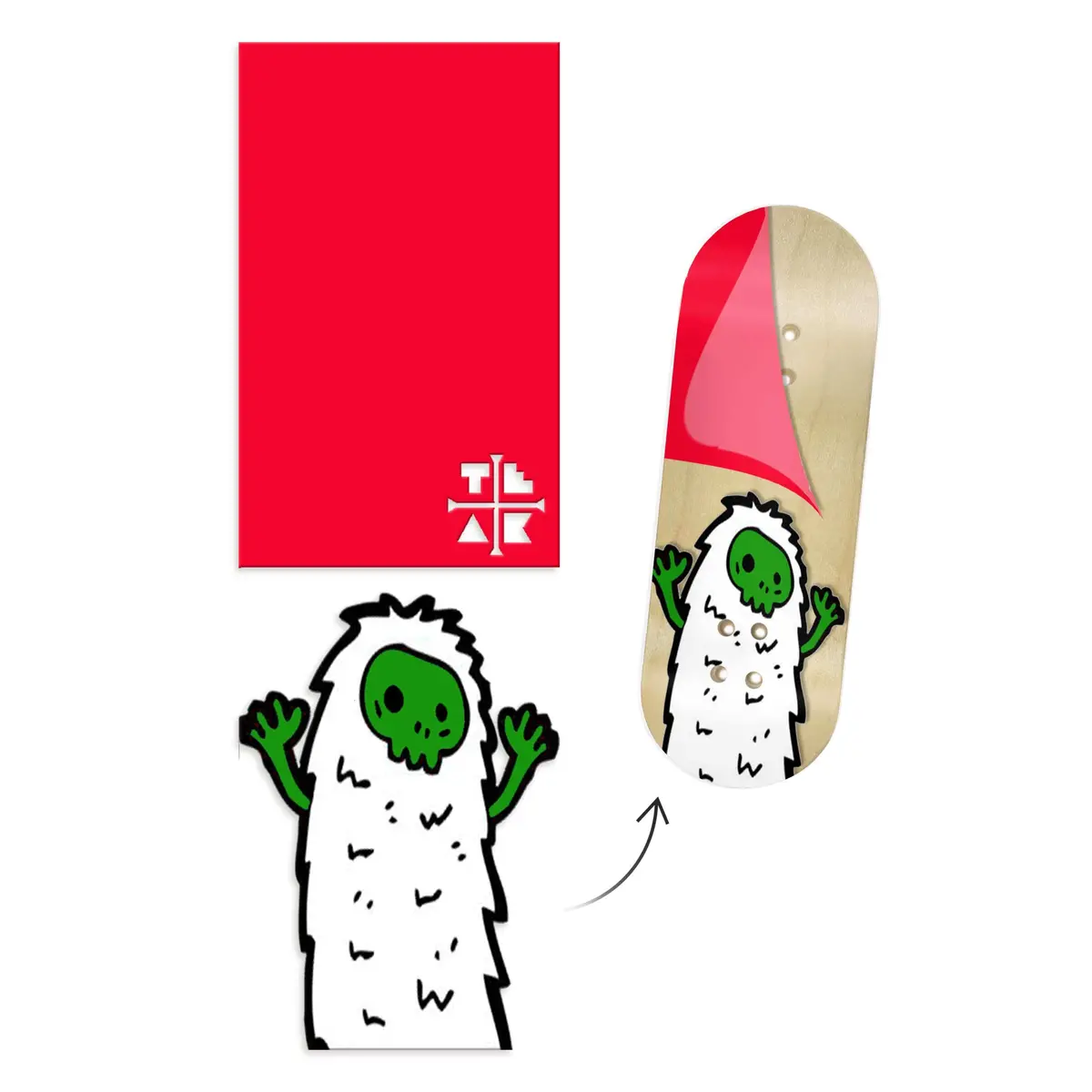 Limited Edition "Christmas Yeti" Deck Graphic Christmas Wrap (Transparent Background) - 35Mm X 110Mm 1