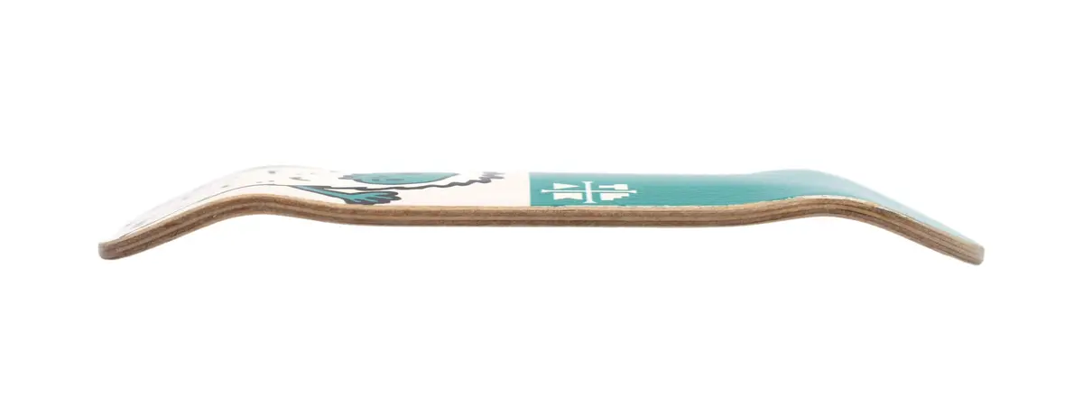 Heat Transfer Graphic Wooden Fingerboard Deck, "Teal Yeti" - 32Mm X 97Mm 2