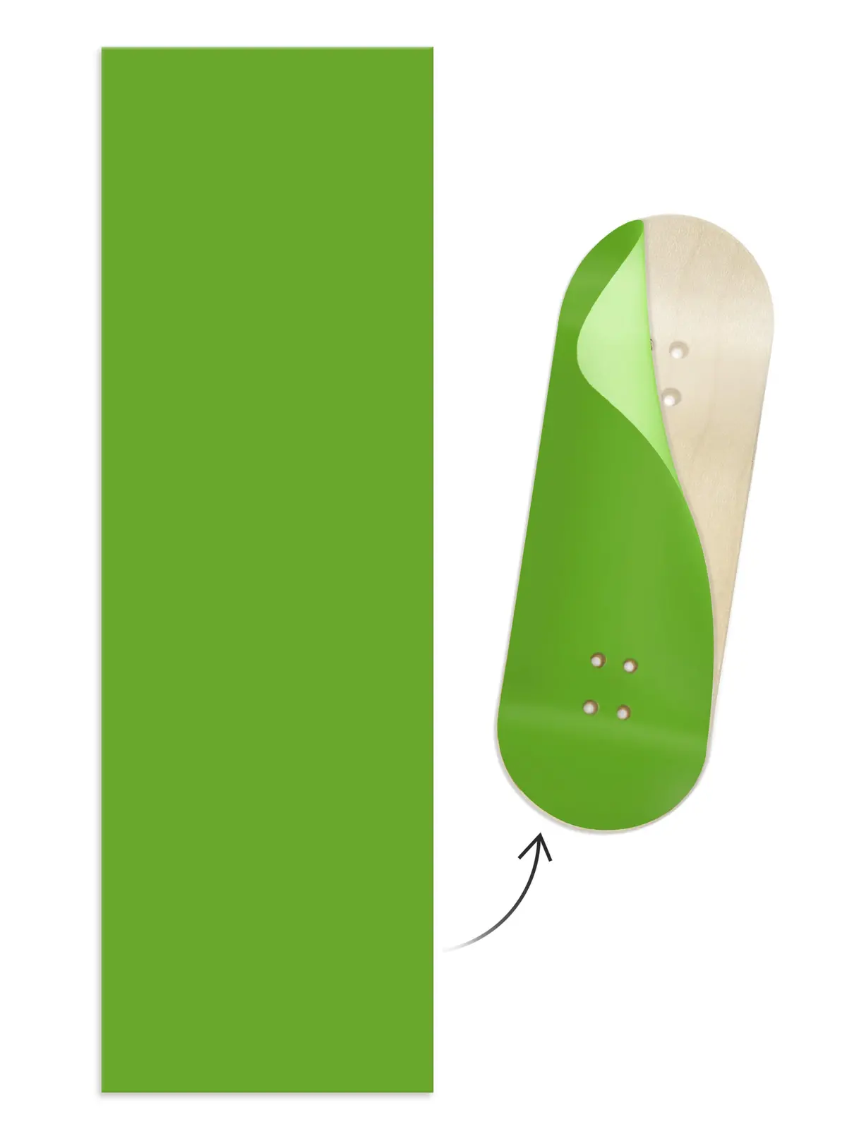 "Lime Sorbet Colorway" Colorblock Fingerboard Deck Wrap - 35Mm X 110Mm 1