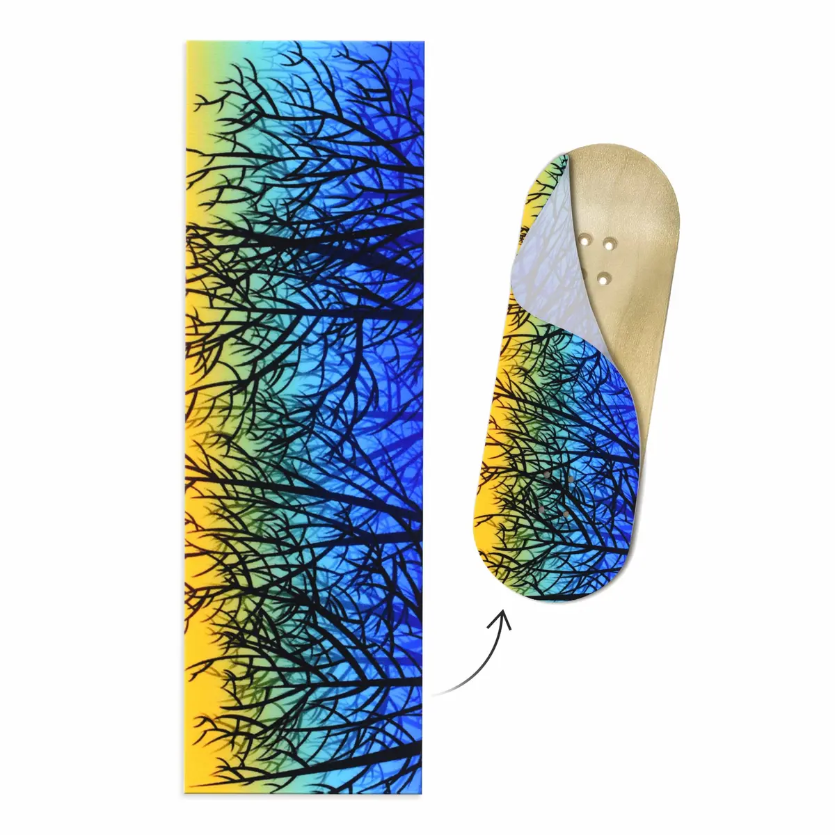 "Silhouette Trees" Artist Collaboration Deck Graphic Wrap - 35Mm X 110Mm 1
