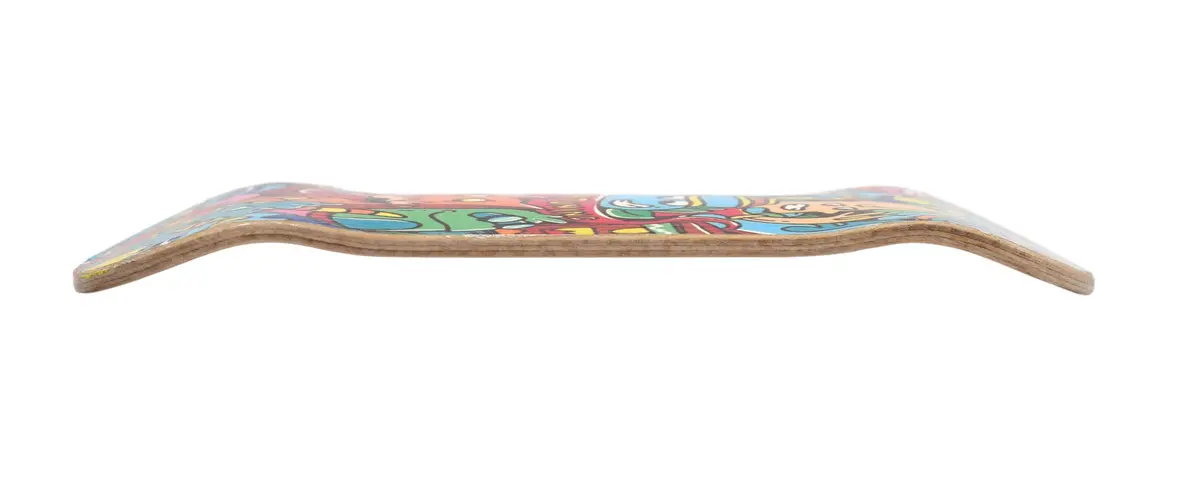 Heat Transfer Graphic Wooden Fingerboard Deck, "Bubble Bushings & Monsters" - 32Mm X 97Mm 2