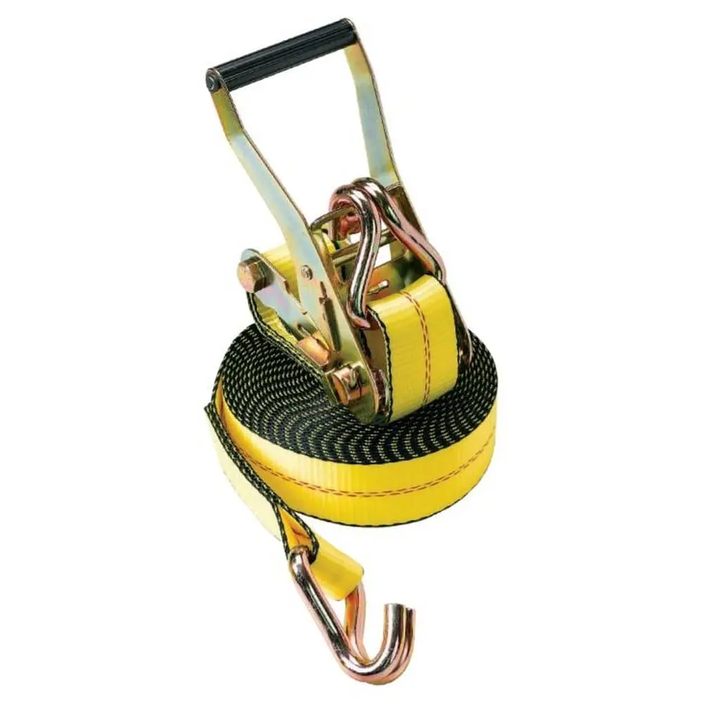 Yellow Rachet Straps W/ Wire Hook 2"W (Pack Of 2) 1