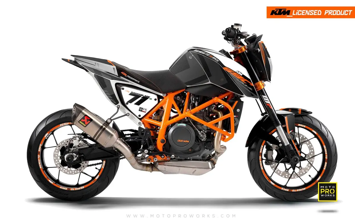 Ktm 690 Duke Graphics - "Rasorblade" (Black/Orange) 1