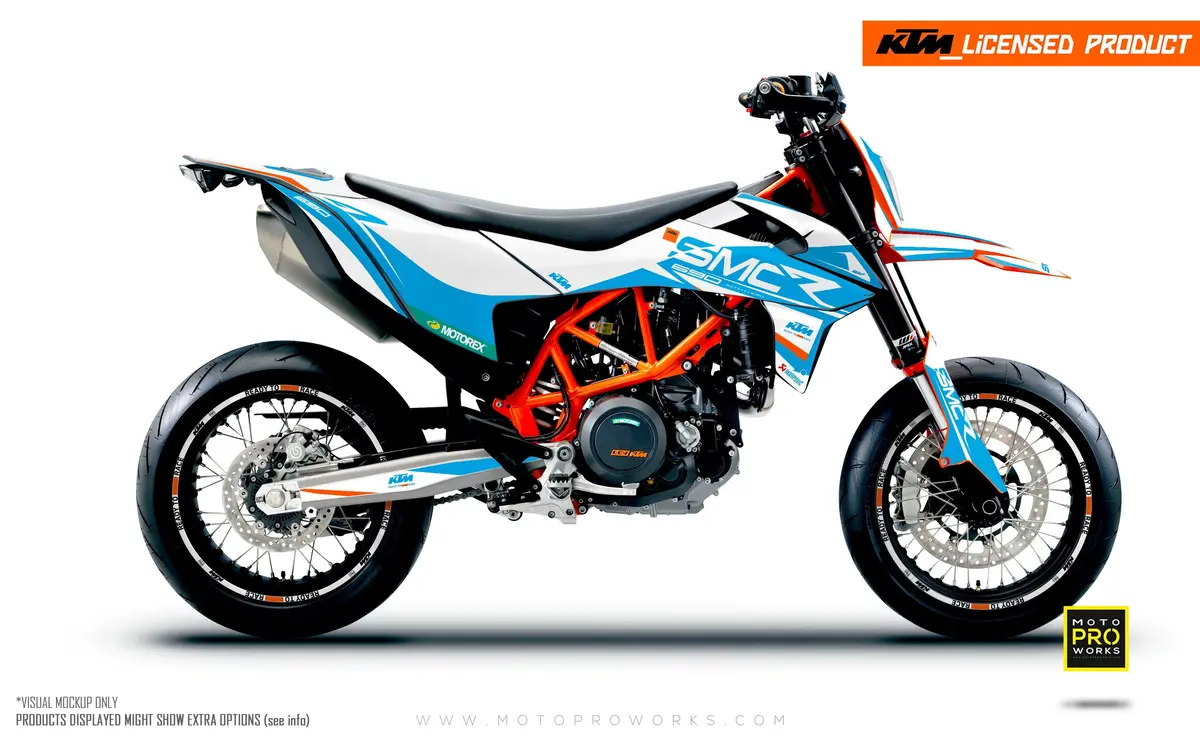 Ktm Graphics - 690 Smc-R "Racer" (White/Light Blue) 1