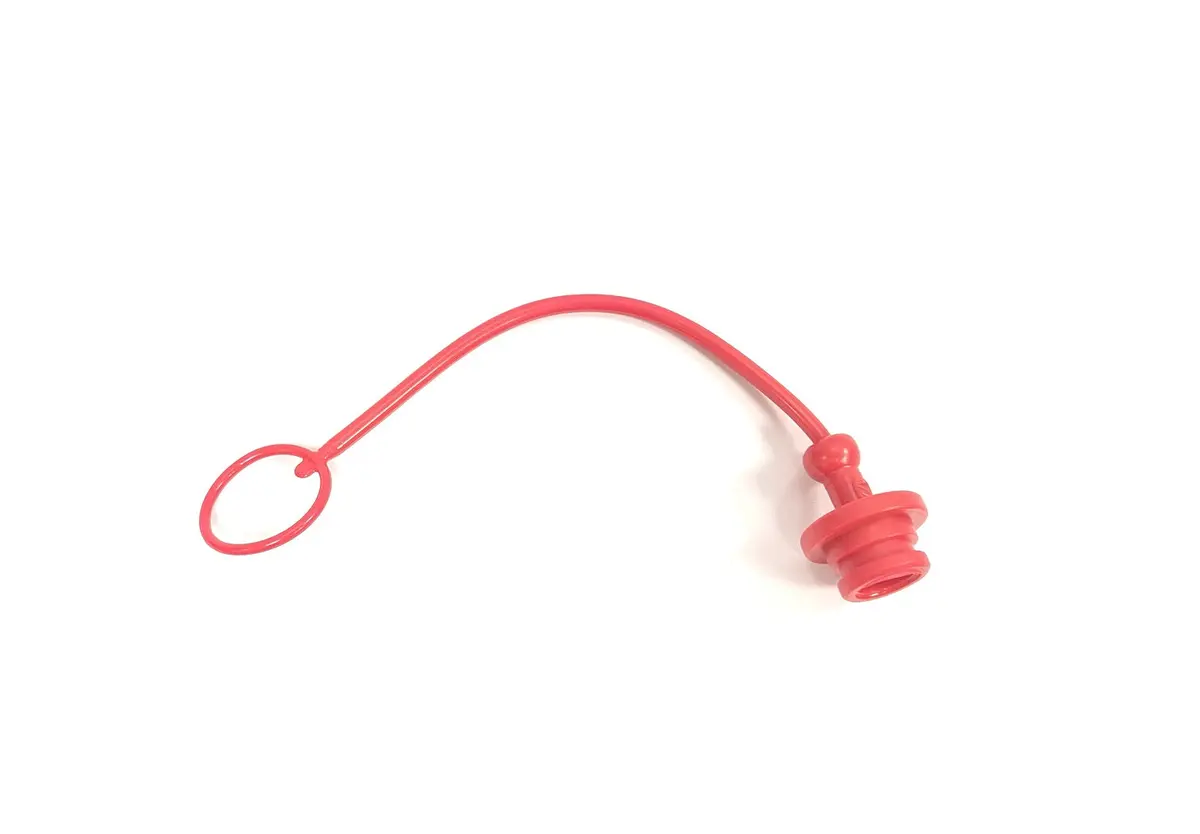 1/4" Male Dust Cap For Female Quick Coupler - Red 1