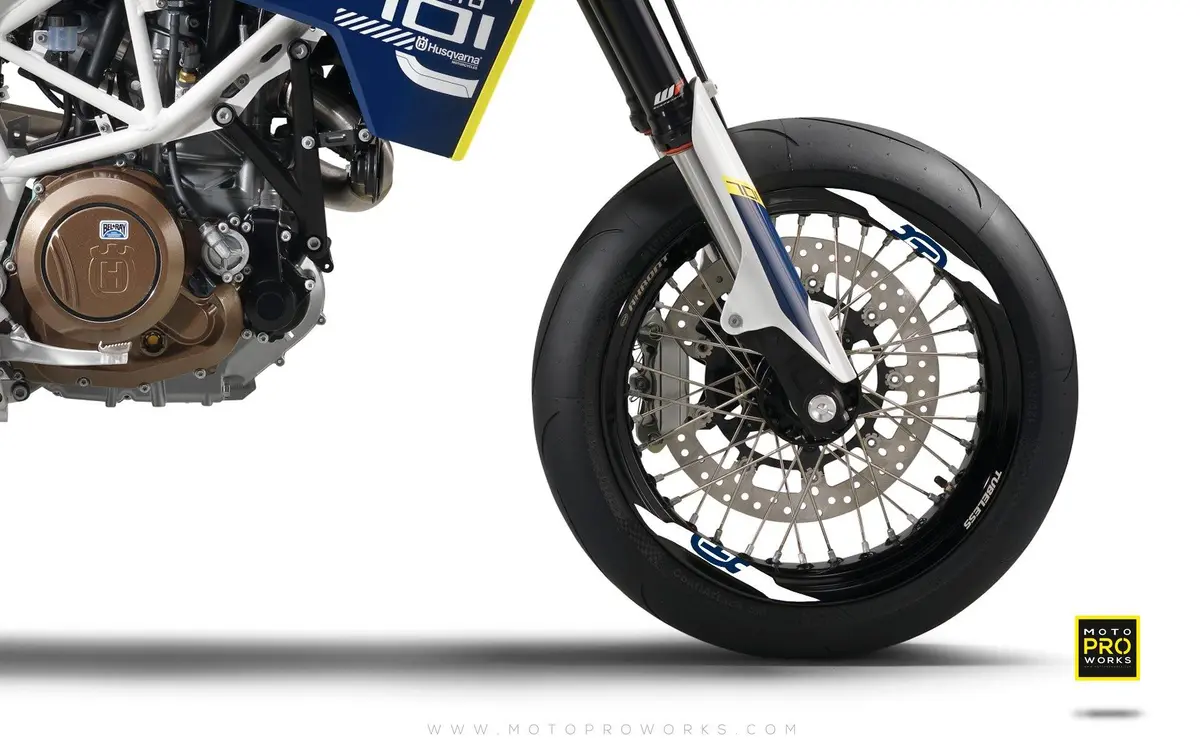 Rim Decal - "Husqvarna Icon" (White/Blue) 1