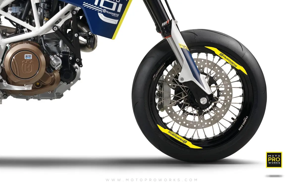 Rim Decal - "Husqvarna" (Yellow) 1