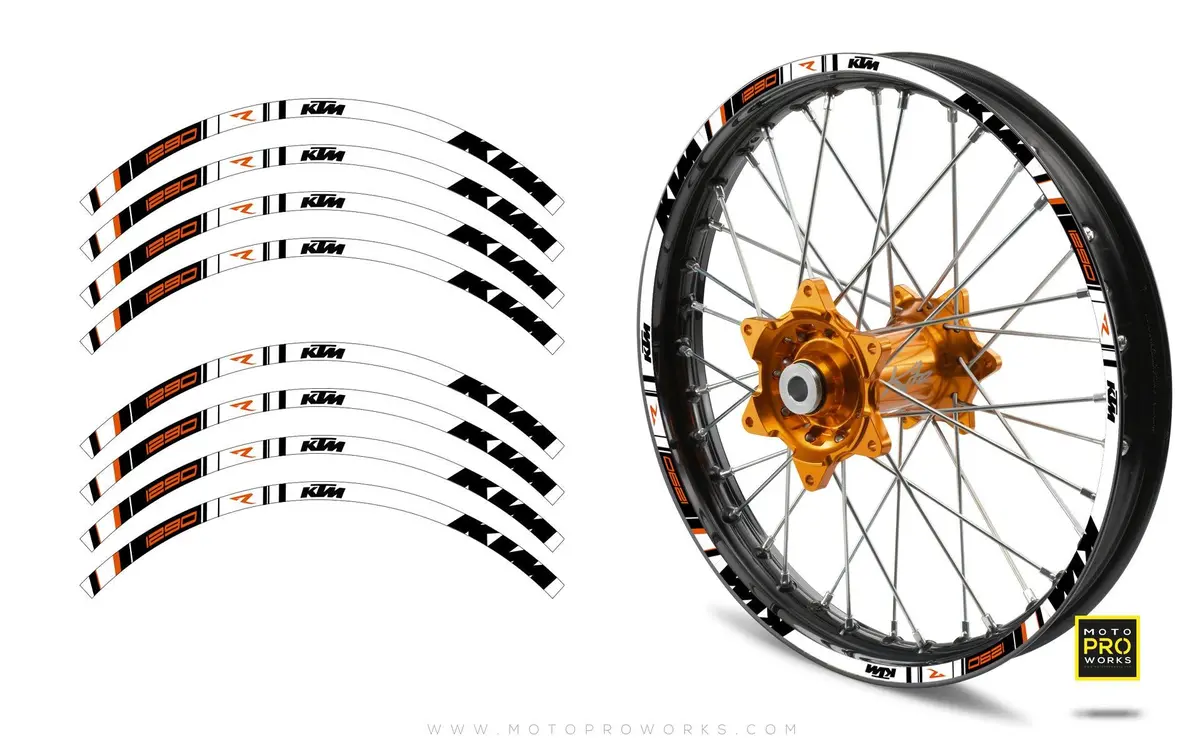 Rim Stripes - "Track" Ktm (White) 1