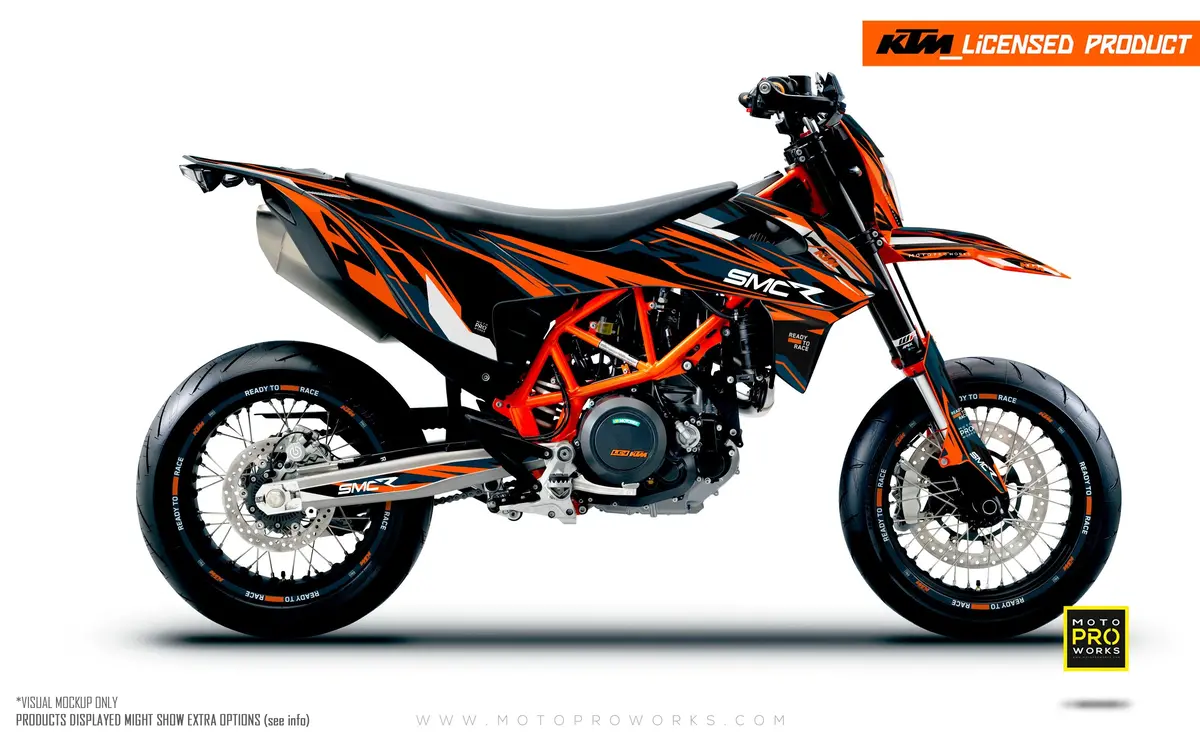Ktm 690 Smc-R Graphics - "Ripple" (Orange) 1