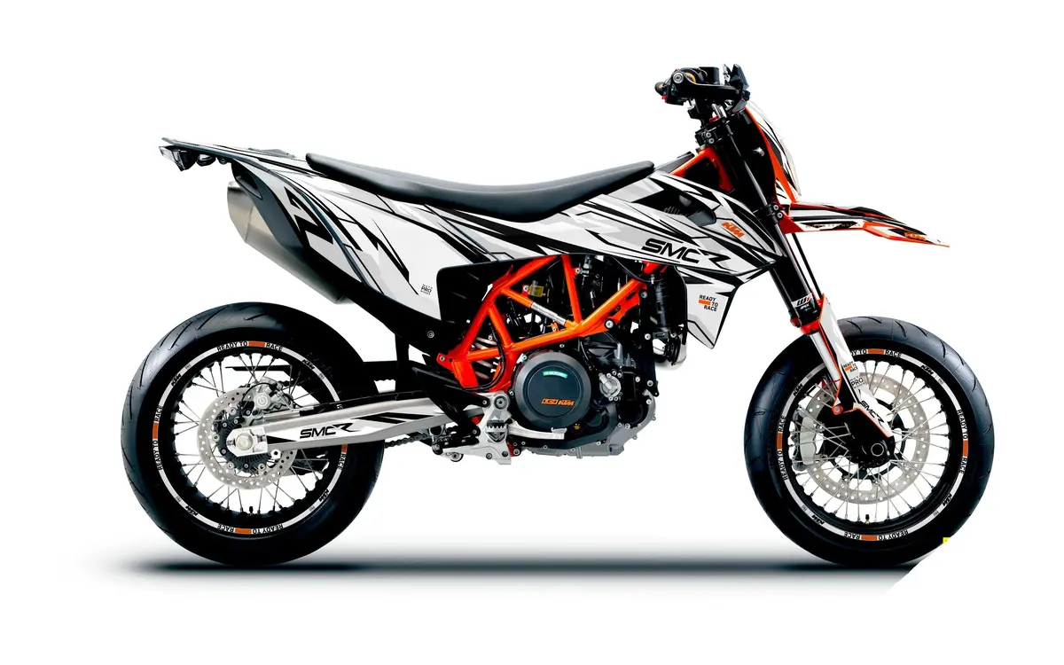 Ktm 690 Smc-R Graphics - "Ripple" (White/Black) 1