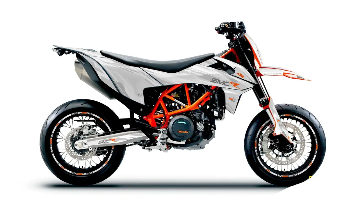 Ktm 690 Smc-R Graphics - "Ripple" (White) 1