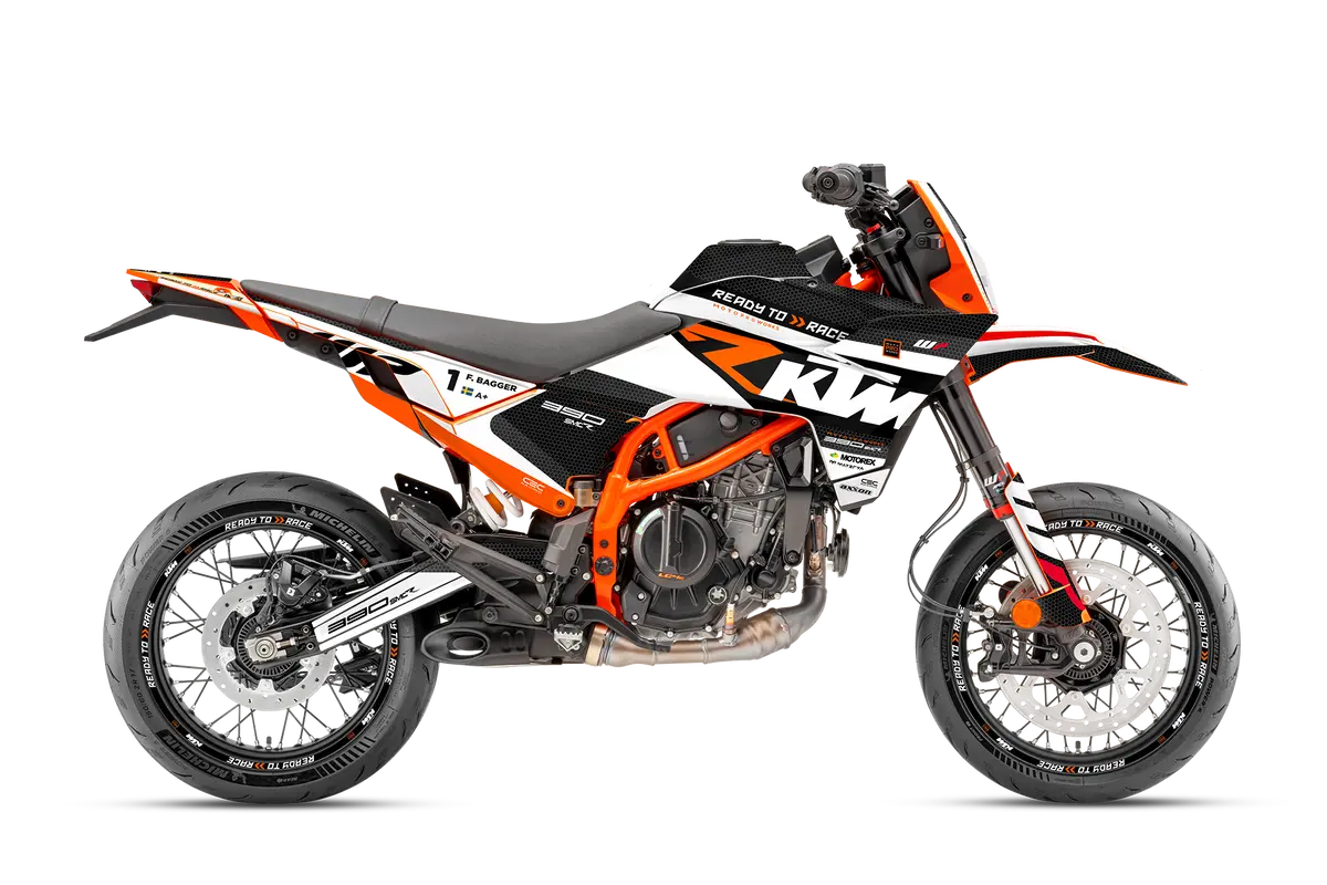 Ktm 390 Smc-R Graphics - "Rr-Tech" (White) 1