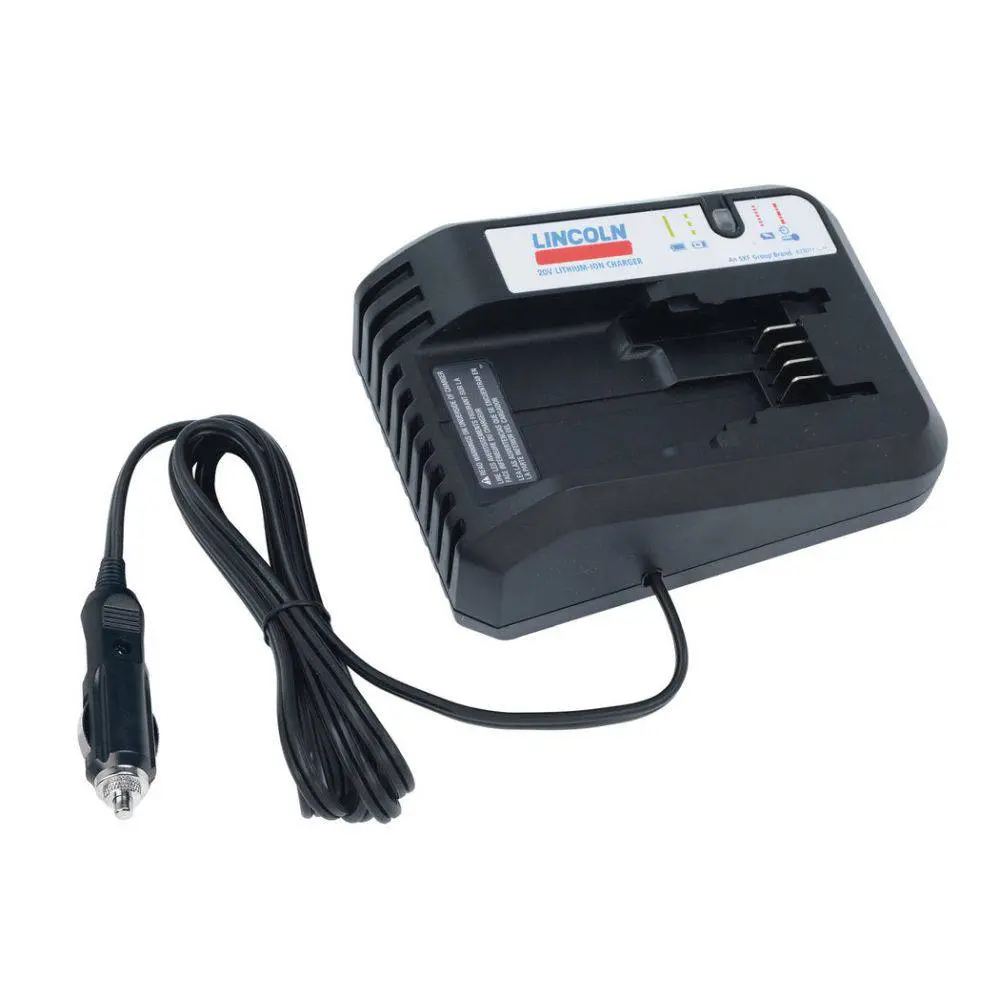 20V Battery Charger For Vehicles For 12 And 24V Dc Outlets For Lincoln Grease Guns 1